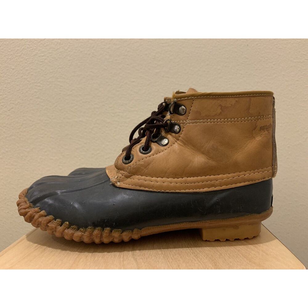 Vtg Womens Chris Craft Duck Boots High Top Footwear Leather Shoes Size 7